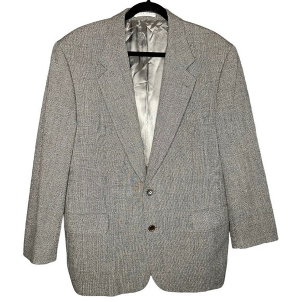 Hugo Boss Gray Double Buttoned Mens Wool Suit Jacket Size 42R USA Made